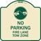 Signmission Fire Lane Tow Zone with Graphic Heavy-Gauge Aluminum Architectural Sign, 18" x 18", TG-1818-23980 A-DES-TG-1818-23980 - alternate 1